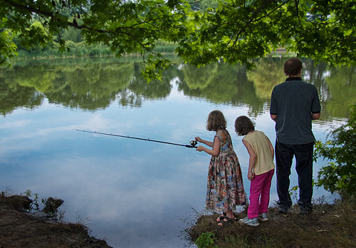 family fishing