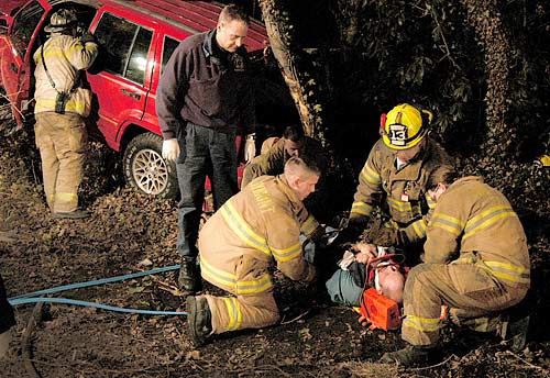 accident scene on Harvey Road, Arden, Delaware, 2004