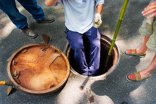 Man in sewer