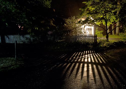 house, light, shadows, Arden, Delaware at night