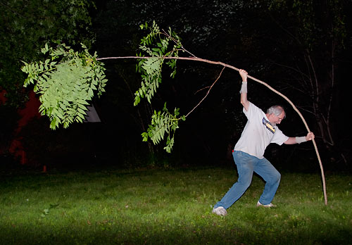 man trying to plant tree