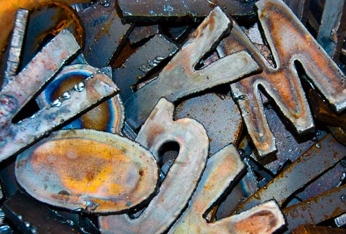 steel letters of the alphabet