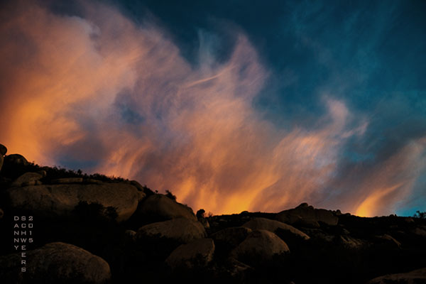 sunset clouds rocks Deerhorn Valley California