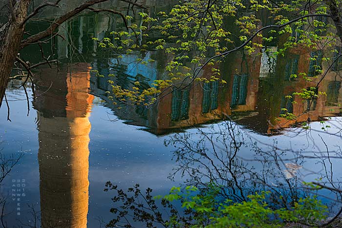Bancroft Mills reflected in Brandywine Creek, Wilmington, Delaware