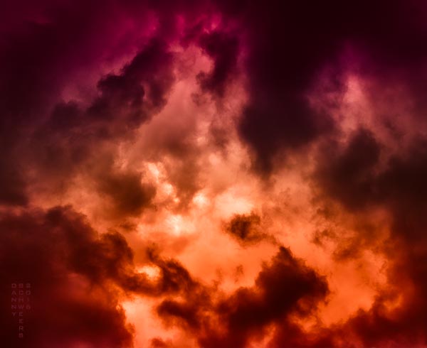 normal storm clouds super-morphed into cataclysmic fireballs by Danny N. Schweers