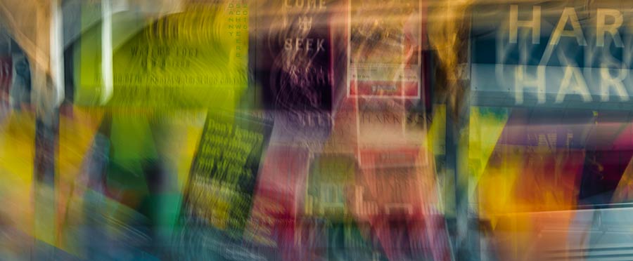 blurred photo of signs at Harrison Station, New Jersey by Danny N. Schweers