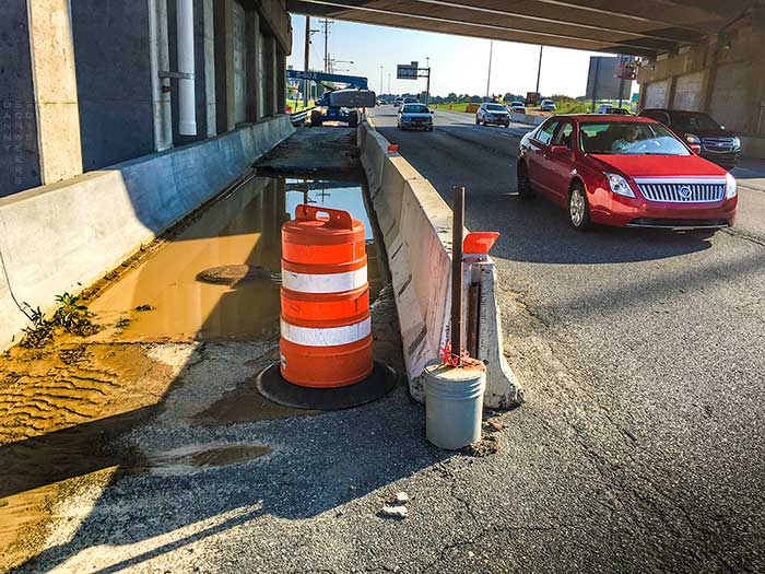 Photo of construction on Route 13 at the I-295 overpass, New Castle, Delaware by Danny N. Schweers, copyright 2018