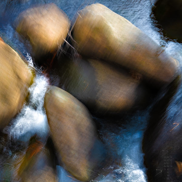 Photo of rounded boulders along Perkins Run in Ardencroft, Delaware, March, 2019. Photo by Danny N. Schweers