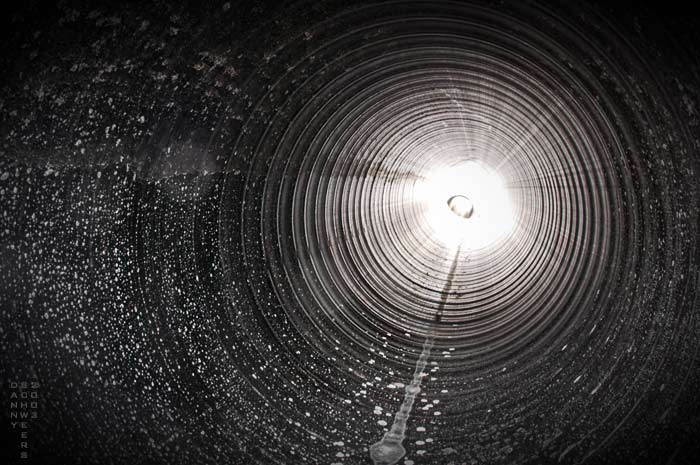 Photo of a wastewater pipe waiting to be installed at St. David's Episcopal Church, Wilmington, Delaware by Danny N. Schweers, 2003.