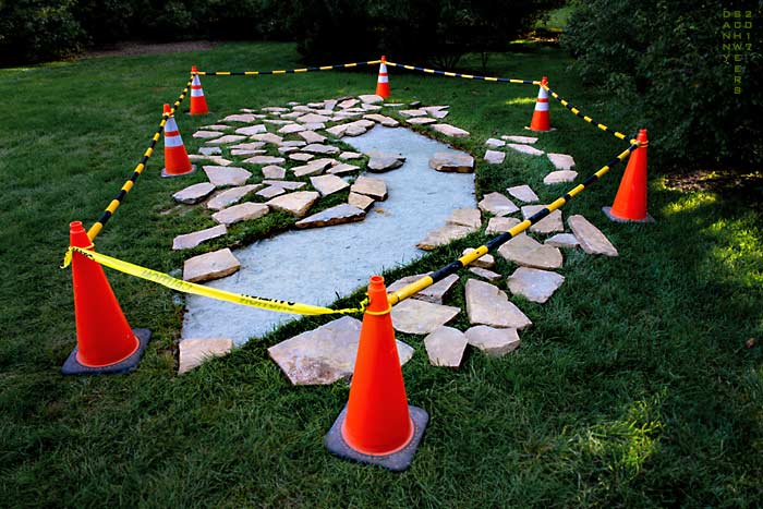 Photo of flagstones being laid at Winterthur Museum, Garden, and Library, Delaware by Danny N. Schweers.